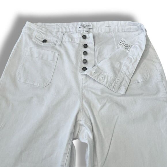 Judy Blue Jeans White Flare Fit Button Fly Stretch Denim JB88215 Women’s Sz 20W - Picture 11 of 14